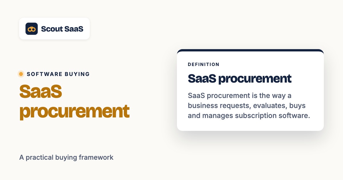 SaaS Procurement: Definition, Checklist and Buying Framework